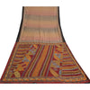 Sanskriti Vintage Sarees Cream Hand Beaded Printed Pure Silk Sari Craft Sustainable Fabric