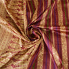 Sanskriti Vintage Sarees Indian Purple Woven Pure Silk Sari Floral Craft Sustainable Fabric