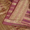 Sanskriti Vintage Sarees Indian Purple Woven Pure Silk Sari Floral Craft Sustainable Fabric