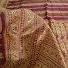 Sanskriti Vintage Sarees Indian Purple Woven Pure Silk Sari Floral Craft Sustainable Fabric