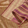 Sanskriti Vintage Sarees Indian Purple Woven Pure Silk Sari Floral Craft Sustainable Fabric