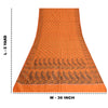 Sanskriti Vintage Sarees Orange Pure Silk Silk Hand Woven Sari 5yd Craft Sustainable Fabric