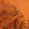 Sanskriti Vintage Sarees Orange Pure Silk Silk Hand Woven Sari 5yd Craft Sustainable Fabric