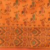 Sanskriti Vintage Sarees Orange Pure Silk Silk Hand Woven Sari 5yd Craft Sustainable Fabric