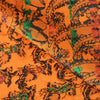 Sanskriti Vintage Sarees Orange Pure Silk Silk Hand Woven Sari 5yd Craft Sustainable Fabric