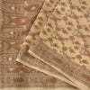 Sanskriti Vintage Sarees Ivory Blend Silk Woven Wedding Sari 5+YD Craft Fabric