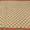 Sanskriti Vintage Sarees Cream Embroidered Pure Georgette Sari 5yd Craft Fabric