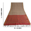 Sanskriti Vintage Sarees Light-Brown Ikat Hand-Woven Cotton Silk Sari 5yd Sustainable Fabric