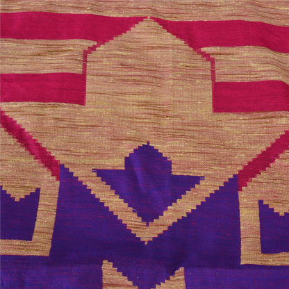 Sanskriti Vintage Sarees Pink Cotton Tant Hand Woven Bengali Sari Craft Sustainable Fabric