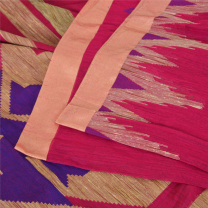 Sanskriti Vintage Sarees Pink Cotton Tant Hand Woven Bengali Sari Craft Sustainable Fabric