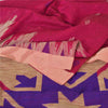 Sanskriti Vintage Sarees Pink Cotton Tant Hand Woven Bengali Sari Craft Sustainable Fabric