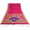Sanskriti Vintage Sarees Pink Cotton Tant Hand Woven Bengali Sari Craft Sustainable Fabric