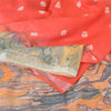 Sanskriti Vintage Sarees Indian Orange Bandhani Work Cotton Sari Craft Sustainable Fabric
