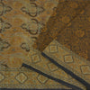 Sanskriti Vintage Sarees Black/Mustard Hand Woven Pure Silk Sari Craft Fabric