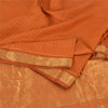 Sanskriti Vintage Sarees Rusty Orange Pure Silk Golden Woven Sari Craft Sustainable Fabric