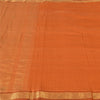 Sanskriti Vintage Sarees Rusty Orange Pure Silk Golden Woven Sari Craft Sustainable Fabric