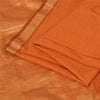 Sanskriti Vintage Sarees Rusty Orange Pure Silk Golden Woven Sari Craft Sustainable Fabric