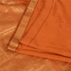 Sanskriti Vintage Sarees Rusty Orange Pure Silk Golden Woven Sari Craft Sustainable Fabric