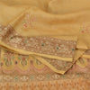 Sanskriti Vintage Sarees Saffron 100% Pure Silk Woven Sari 5yd Craft Sustainable Fabric
