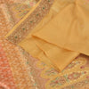 Sanskriti Vintage Sarees Saffron 100% Pure Silk Woven Sari 5yd Craft Sustainable Fabric