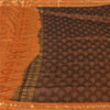 Sanskriti Vintage Sarees Brown/Orange Pure Silk Hand Woven Sari 5yd Craft Sustainable Fabric