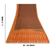Sanskriti Vintage Sarees Brown/Orange Pure Silk Hand Woven Sari 5yd Craft Sustainable Fabric