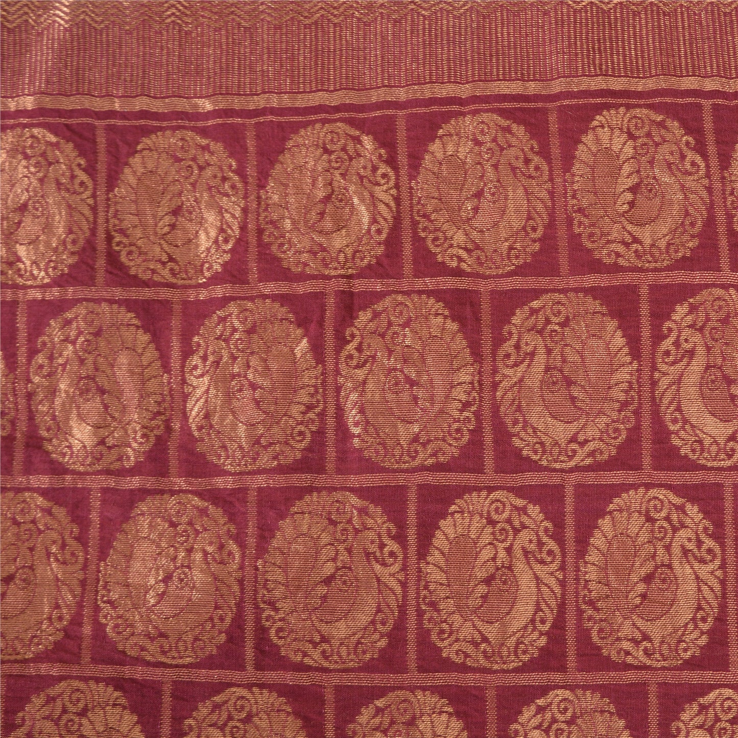 Санскритские винтажные сари из фиолетового чистого шелка павлиньего цвета, ручная работа, сари, ремесло, устойчивая ткань