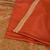 Sanskriti Vintage Sarees Indian Orange Pure Silk Woven Sari Floral Craft Sustainable Fabric