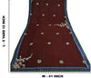 Sanskriti Vintage Sarees Dark Red Hand Beaded Pure Georgette Sari Craft Sustainable Fabric