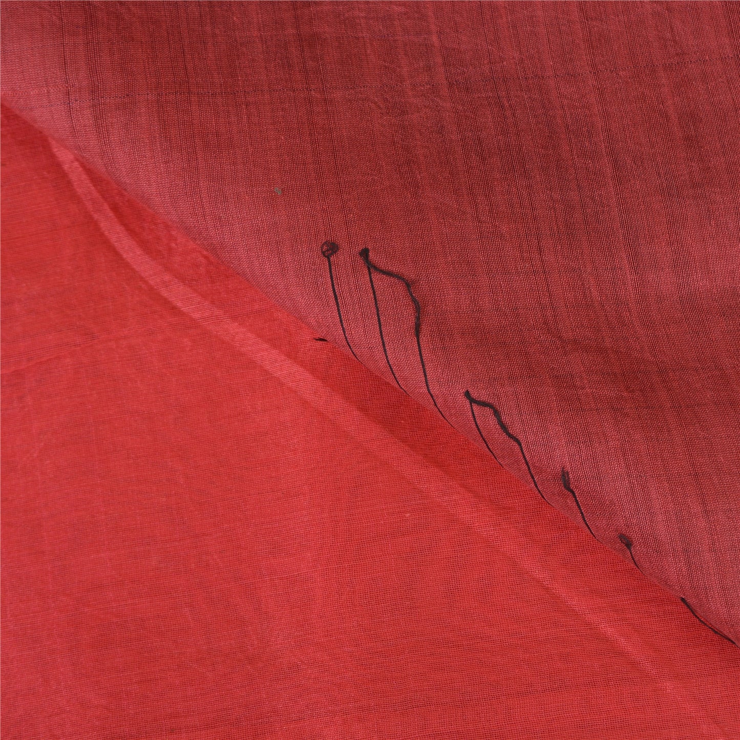 Sanskriti Vintage Sarees Indian Red Zari Woven Pure Silk Sari 5yd Craft Sustainable Fabric