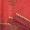 Sanskriti Vintage Sarees Indian Red Zari Woven Pure Silk Sari 5yd Craft Sustainable Fabric