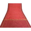 Sanskriti Vintage Sarees Indian Red Zari Woven Pure Silk Sari 5yd Craft Sustainable Fabric