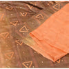 Sanskriti Vintage Sarees Orange/Brown Pure Silk Hand Beaded Woven Sari Sustainable Fabric