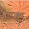 Sanskriti Vintage Sarees Orange/Brown Pure Silk Hand Beaded Woven Sari Sustainable Fabric