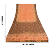 Sanskriti Vintage Sarees Orange/Brown Pure Silk Hand Beaded Woven Sari Sustainable Fabric