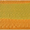 Sanskriti Vintage Green/Mustard Sarees Pure Georgette Silk Hand Bead Sari Sustainable Fabric