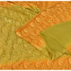 Sanskriti Vintage Green/Mustard Sarees Pure Georgette Silk Hand Bead Sari Sustainable Fabric