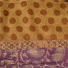 Sanskriti Vintage Brown Sarees Pure Silk Premium Printed Sari 5yard Craft Sustainable Fabric