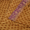 Sanskriti Vintage Brown Sarees Pure Silk Premium Printed Sari 5yard Craft Sustainable Fabric