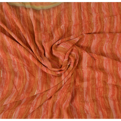 Санскритские винтажные индийские сари из чистого жоржета, расшитые вручную бисером, 5 ярдов, ткань для рукоделия, устойчивая к истиранию