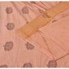 Sanskriti Vintage Salmon Pink Sarees Pure Cotton Hand woven Sari 5ydCraft Sustainable Fabric