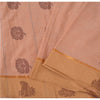 Sanskriti Vintage Salmon Pink Sarees Pure Cotton Hand woven Sari 5ydCraft Sustainable Fabric