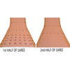 Sanskriti Vintage Salmon Pink Sarees Pure Cotton Hand woven Sari 5ydCraft Sustainable Fabric