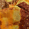 Sanskriti Vintage Brown & Yellow Sarees Pure Georgette Handmade ZariSari Fabric