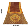 Sanskriti Vintage Brown & Yellow Sarees Pure Georgette Handmade ZariSari Fabric