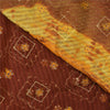 Sanskriti Vintage Brown & Yellow Sarees Pure Georgette Handmade ZariSari Fabric