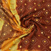 Sanskriti Vintage Brown & Yellow Sarees Pure Georgette Handmade ZariSari Fabric