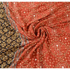 Sanskriti Vintage Indian Sarees Pure Georgette Hand Beaded Premium Sari Sustainable Fabric