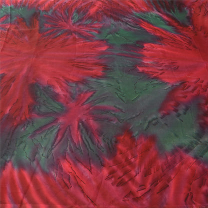 Sanskriti Vintage Pink/Green Sarees Satin Printed Premium Sari Craft Sustainable Fabric