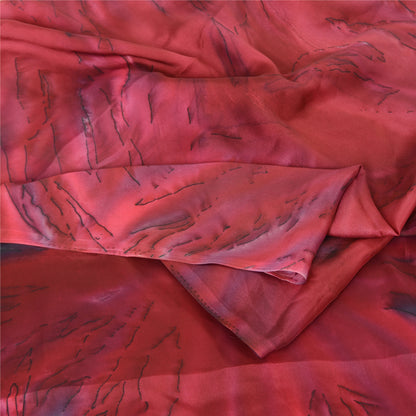 Sanskriti Vintage Pink/Green Sarees Satin Printed Premium Sari Craft Sustainable Fabric